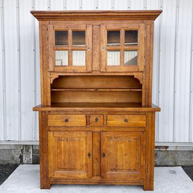 Antique Country Cupboard With Hutch Top 