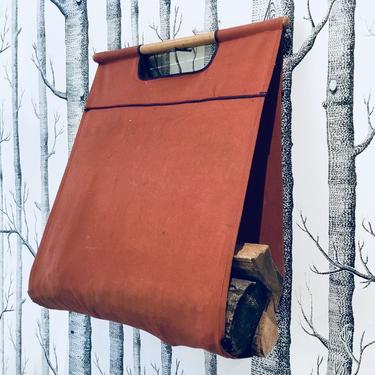 Firewood Carrier | Log Bag | Fireplace Tools | Wood Sling | Canvas Firewood Holder | Wood Tote | Gifts for Him 