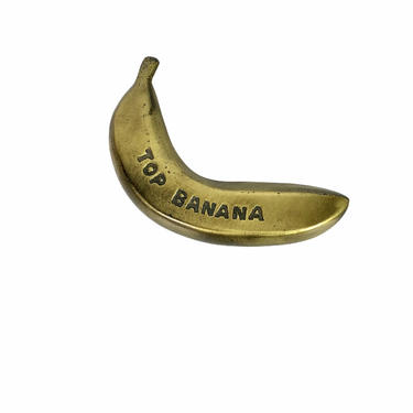 Vintage Brass Banana Paperweight, Gift for Boss 