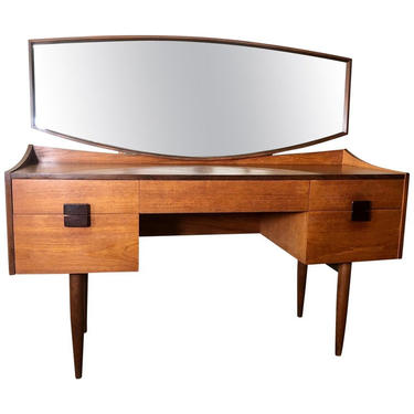 Mid Century G Plan Kofod Larsen Teak Vanity with Mirror 