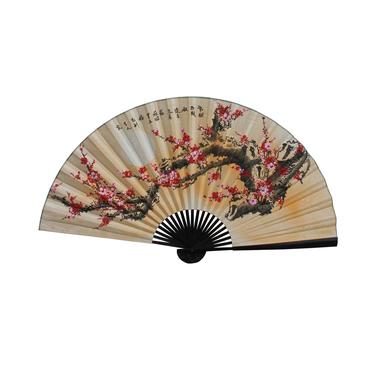 Chinese Handmade Fan Shape Blossom Flowers Theme Paper Painting cs5638E 
