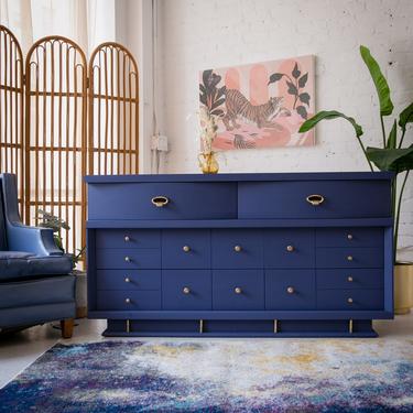 Deep Blue &amp; Gold Dresser By Harmony House