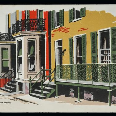 Mark Coomer Serigraph House New Orleans French Quarter Print Vintage Art Silkscreen Screenprint Silkscreen 