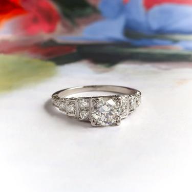 Art Deco .82 ct.tw. Diamond Engagement Ring Platinum 