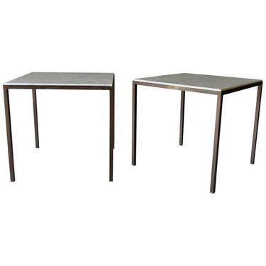 Marble and Bronze Side Tables attributed to Harvey Probber, ca. 1960