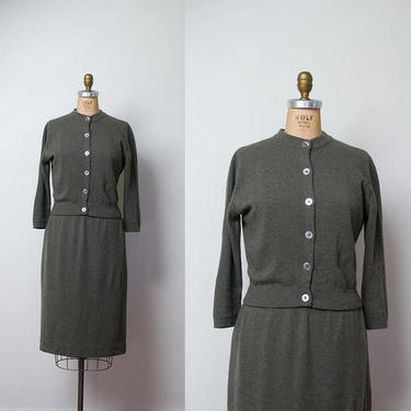 1960s Bonnie Cashin Cashmere Sweater Set / Ballantyne Cashmere Cardigan and Skirt 