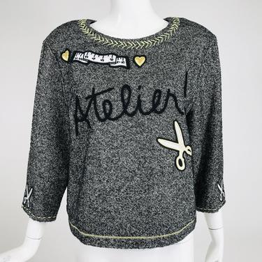 Moschino Cheap &amp; Chic Atelier! Tweed Applique Top