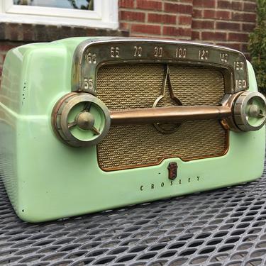 1953 Chartreuse Crosley E15-CE Bakelite Radio, Elec Restored 