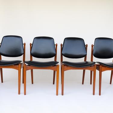 Rare Set of Six Teak Arne Vodder Dining Chairs