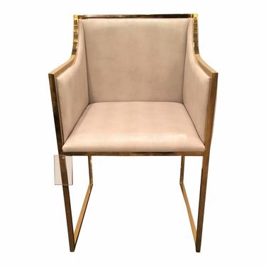 Worlds Away Off-White Faux Shagreen Annabelle Arm Chair