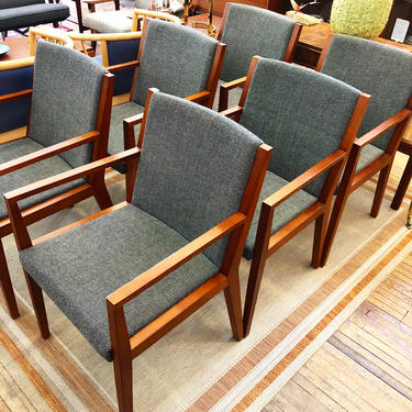 Set Of 6 Modern Cherry Dining Chairs 