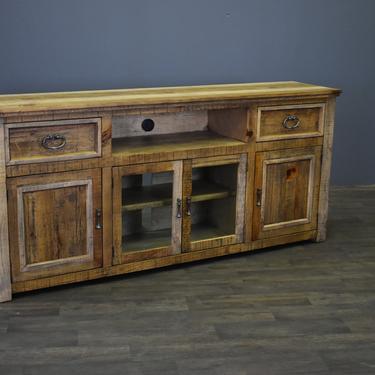 Rustic Solid Wood 2-Drawer 4-Door 80&amp;quot; Media Console / TV Stand 