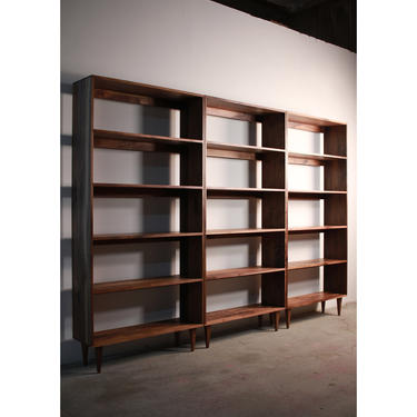 Rascoff Bookcase, Mid-Century Bookshelf, Hardwood Modern Bookcase, Mid Century Bookcase Wall Unit (Shown in Walnut) 