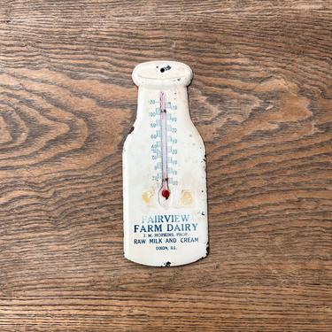 Vintage Fairview Dairy Bottle Thermometer Sign Dixon, IL 