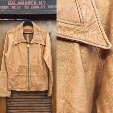 Vintage 1960’s/70’s “Oshwahkon” Hippie Rocker Leather Jacket,  Haight Street, NYC, Vintage Clothing 