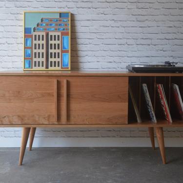 Kasse Credenza / TV Stand - Solid Cherry - 12&quot; Legs - In Stock! 