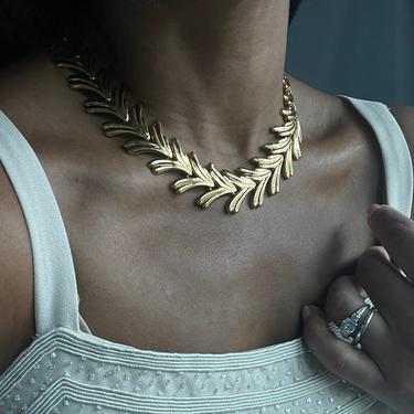 vintage bold chain link ornate 80s statement necklace 
