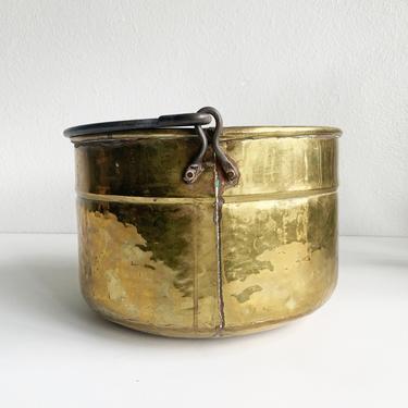 Vintage Hammered Brass Bucket