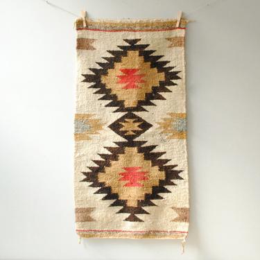 Vintage Indian Weaving, Native American Wall Hanging, Navajo Rug, Indian Saddle Blanket 