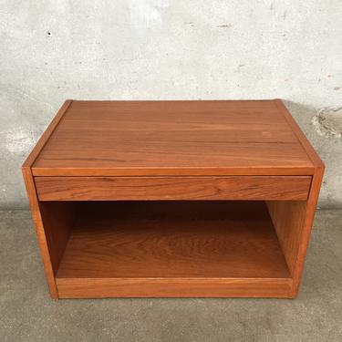 Small Teak Danish Side Table with Drawer