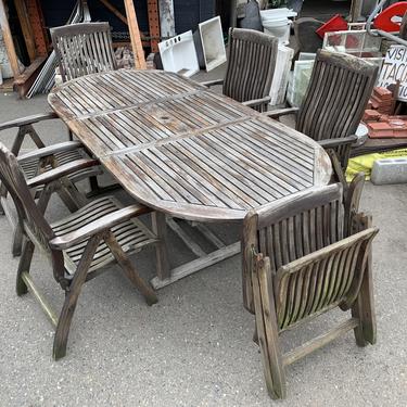 Teak outdoor table and chair set