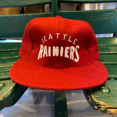 Red Seattle Rainiers Ebbetsfield Hat