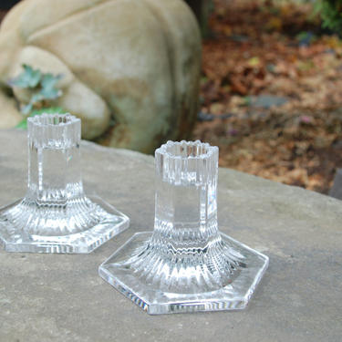 Tiffany &amp; Co. 1992 Crystal Candle Holders ~ Louis Comfort Tiffany Collection Candlesticks ~ House Warming ~ Valentine ~ Birthday ~Christmas 