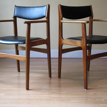 ONE Erik Buch Teak Dining Arm-Chairs, Danish Teak Armchair, Desk Chair 