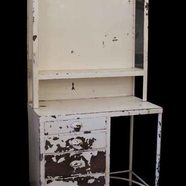 Vintage Medical Surgical Storage Cabinet Desk with Chippy Paint
