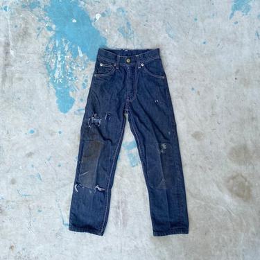Vintage 50s Kids Farah Thrashed Western Denim Jeans 20x20 