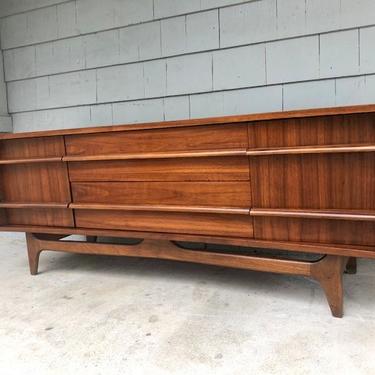 Midcentury Kagan Style Bowed Front Credenza Hutch