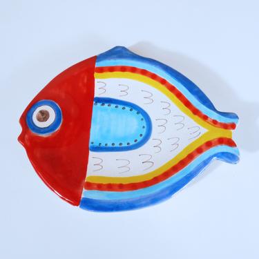 Giovanni De Simone (Desimone) Hand Painted Fish Plate / Tray / Trivet 