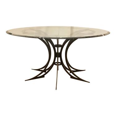 Global Views Modern Iron and Glass Revolution Dining Table
