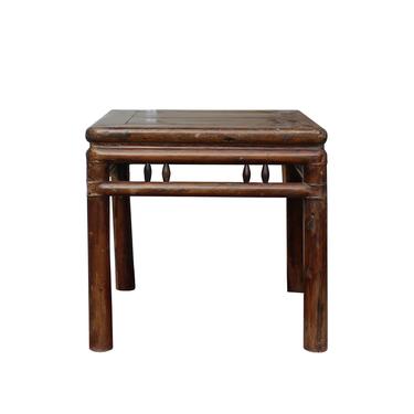 Chinese Handmade Vintage Finish Square Wood Stool Table ws615S