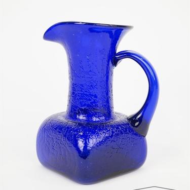 Cobalt Blue Art Glass Pitcher/Vase