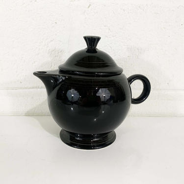 Vintage Black Ceramic Fiesta Teapot Coffee Server Fiestaware Made in the USA Art Deco Style Modern Slate 
