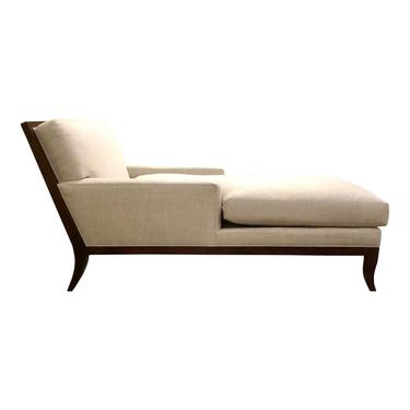 Hickory Chair Transitional Linen Curtis Chaise Lounge