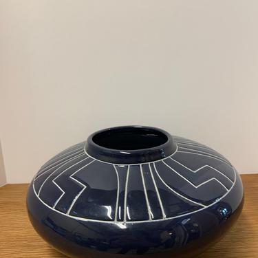 Vintage Harris Chicago Pottery Geometric Vase 