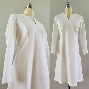 1970's Vintage GoGo Dress in Stark White by Forever Young 70's Mod Dress 70s Women's Vintage Size XL 