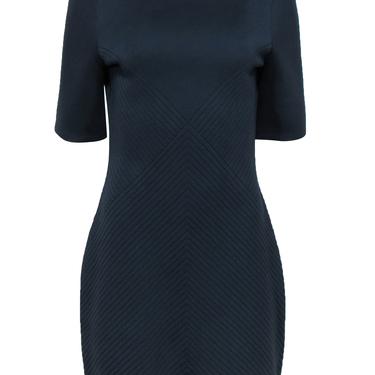 Kate Spade Saturday - Navy Textured Short Sleeve Sheath Dress Sz L