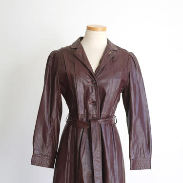 Vintage 70’s Northside Fashions Dark Brown Long Trench Coat 