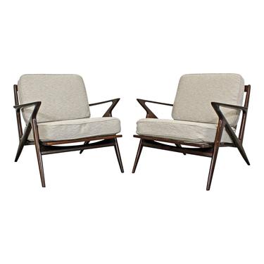 Pair of Mid-Century Danish Modern Poul Jensen Selig Z Lounge Chairs 