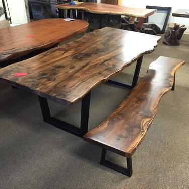Walnut Table &amp; Bench by Dog and Pig Furniture 
