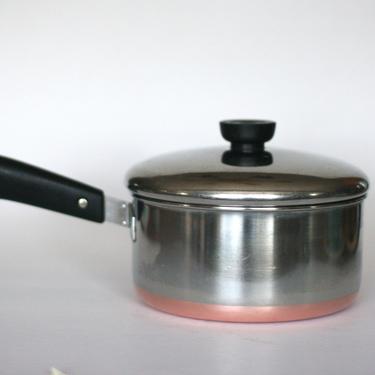 vintage revere ware 2 quart saucepan double ring mark made in clinton illinois 