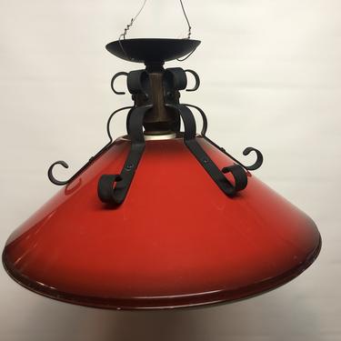 Red Metal 3- Bulb Ceiling Light