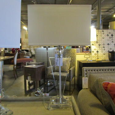 PAIR OF GLASS LAMPS BY TROPHY PRICED SEPARATELY