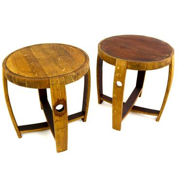 Wine Barrel End Table - Reclaimed Wood Table - Barrel Side Table - Wine Barrel Table - Wine Barrel Furniture - Round Side Table - Wine Time 