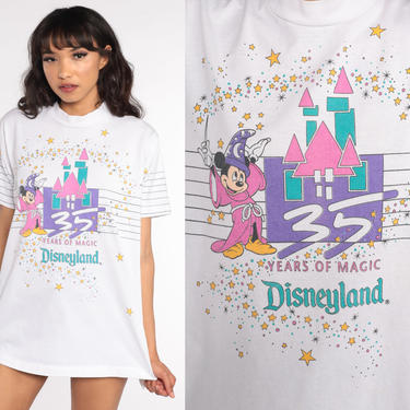 1990 Disneyland Shirt Mickey Mouse Shirt 90s Disney T Shirt Graphic Tshirt Walt Disney Cartoon Vintage Retro Tee Kawaii Small Medium 