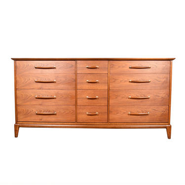 Henredon Mid Century Modern 12-Drawer Long Walnut Dresser