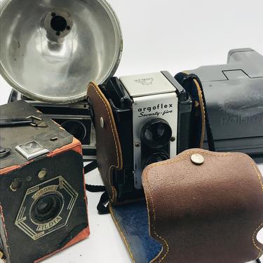 Vintage (4) Film Camera Collection KODAK Duaflex ARGUS Polaroid, Coronet Fildia France 